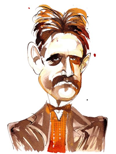 Jean Sibelius caricaturizado como un hombre joven de Neale Osborne